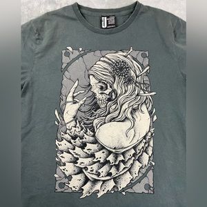 Skull Woman T Shirt Men’s Large Continental Made In UK Fvckin Authentic Attitude